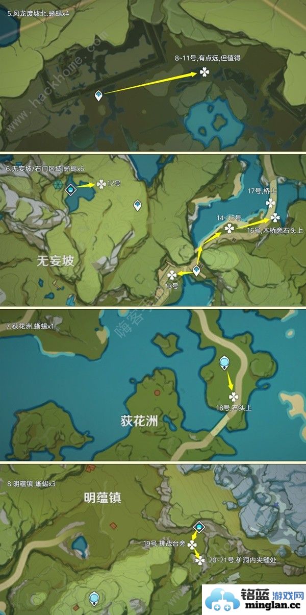 原神4.6蜥蜴尾巴采集地点2024蜥蜴尾巴采集路线图示一览