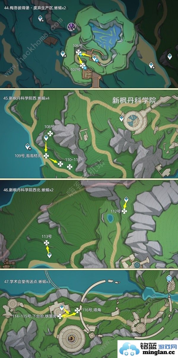 原神4.6蜥蜴尾巴采集地点2024蜥蜴尾巴采集路线图示一览