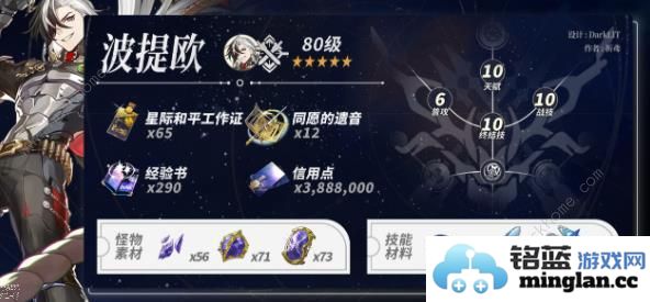 崩坏星穹铁道波提欧突破材料大全波提欧材料所需哪些